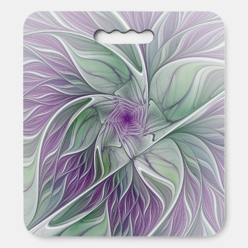 Flower Dream Abstract Purple Green Fractal Art Seat Cushion