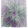 Flower Dream, Abstract Purple Green Fractal Art Shower Curtain