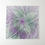 Flower Dream, Abstract Purple Green Fractal Art Tapestry