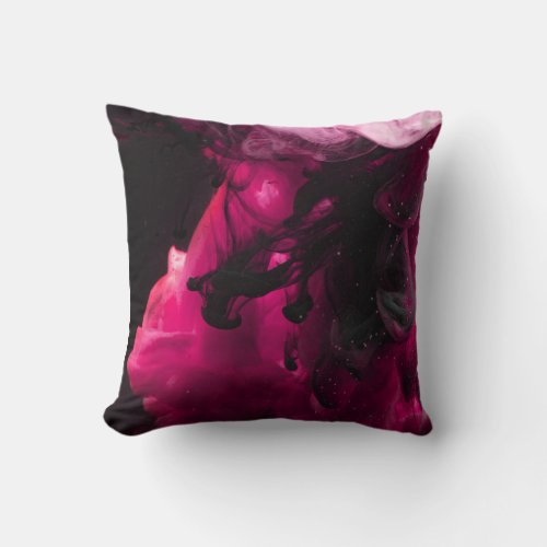 Flower Dream Abstract Purple Green Fractal Art  Throw Pillow