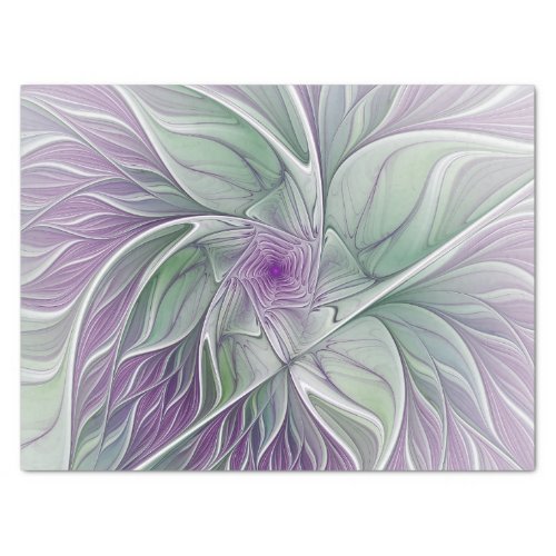 Flower Dream Abstract Purple Green Fractal Art Tissue Paper