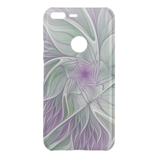 Flower Dream, Abstract Purple Green Fractal Art Uncommon Google Pixel XL Case (Back)