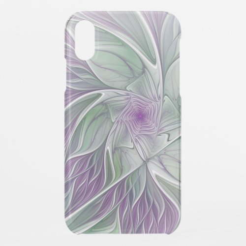 Flower Dream Abstract Purple Green Fractal Art iPhone XR Case