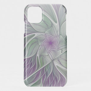 Flower Dream, Abstract Purple Green Fractal Art iPhone 11 Case