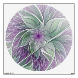 Flower Dream, Abstract Purple Green Fractal Art Wall Decal