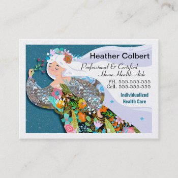 Flower Dream Beautiful Caregiver Professional Business Card by LiquidEyes at Zazzle
