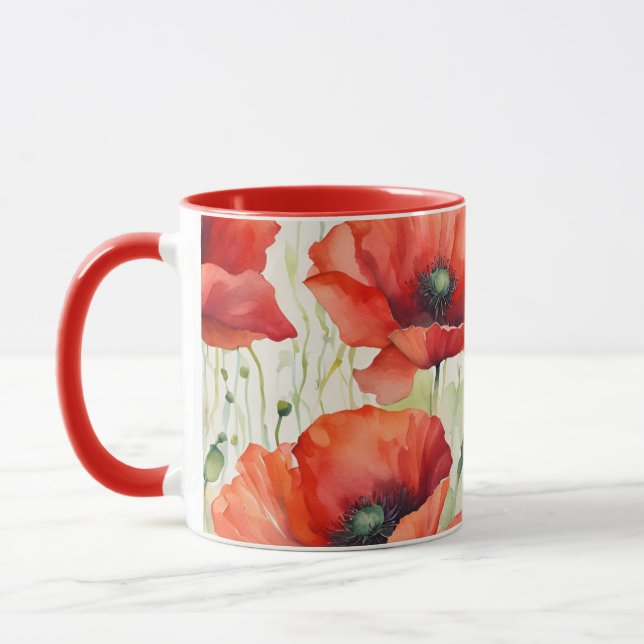 Flower Dream - Poppy Pattern Mug (Left)