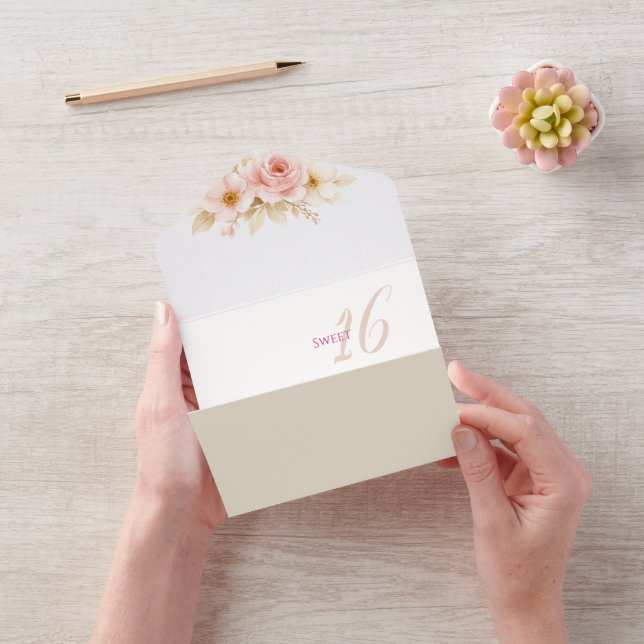 Flower Dreamy Soft Sweet 16 Birthday Invitation (Video)