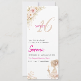 Flower Dreamy Soft Sweet 16 Birthday Note Card