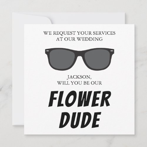 Flower Dude Proposal Blank Flat Card