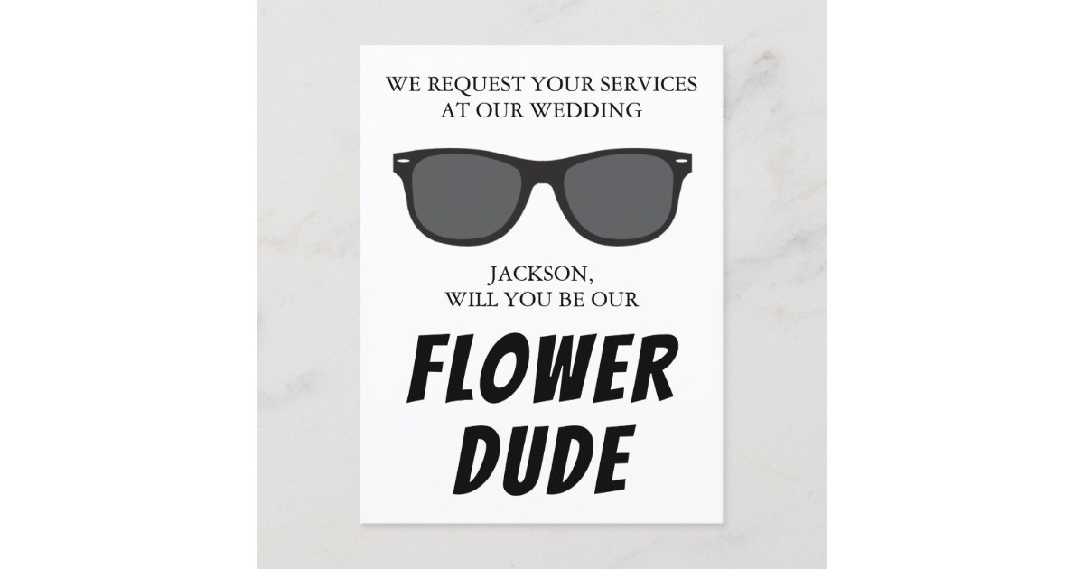 Flower Dude Proposal Card Postcard Zazzle