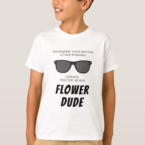 Flower Dude Proposal Kids Tshirt  