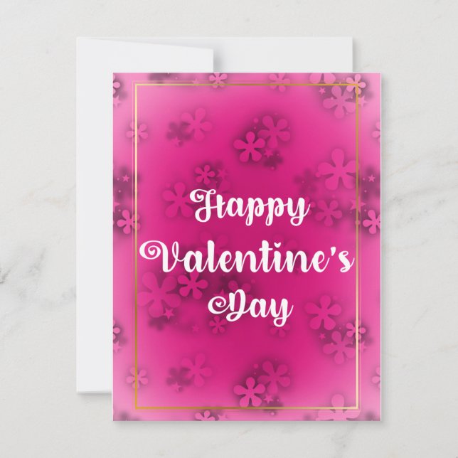 Flower Elegance Happy Valentine's Day Greetings  Holiday Card (Front)