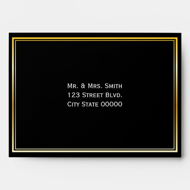 Flower Element with Gold Borders Envelope (Front)