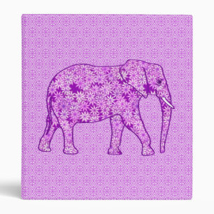 Flower elephant - amethyst purple 3 ring binder