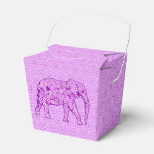 Flower elephant - amethyst purple favor boxes