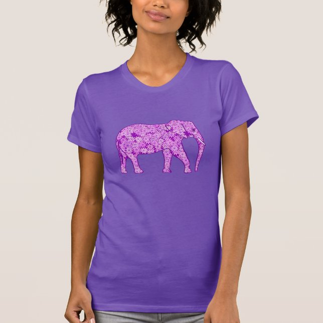 Flower elephant - amethyst purple T-Shirt (Front)