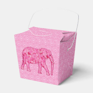 Flower elephant - fuchsia pink favor boxes