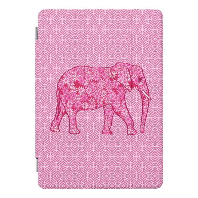 Flower elephant - fuchsia pink iPad pro cover (Front)