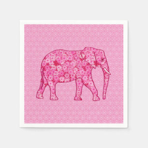 Flower elephant - fuchsia pink napkins