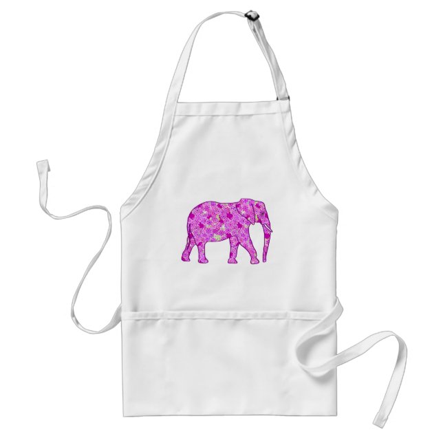Flower elephant - orchid and magenta adult apron (Front)
