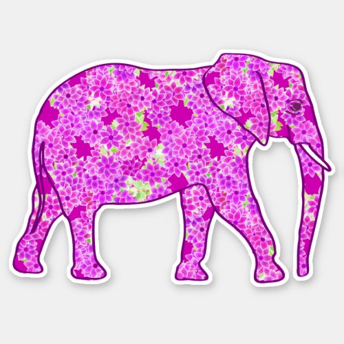 Flower Elephant Orchid and Magenta Sticker