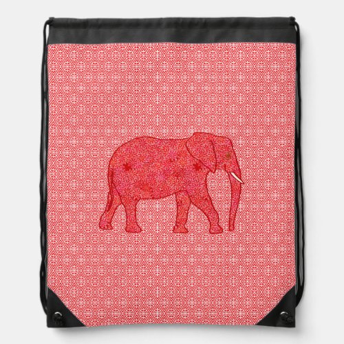 Flower elephant _ red and white messenger bag
