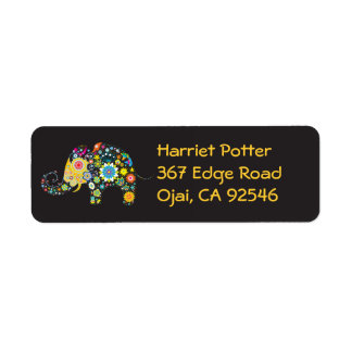 Flower Elephant Retro Floral Fashion Label