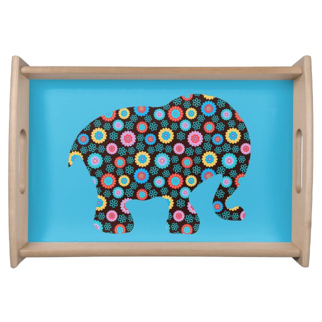 Flower Elephant Serving Tray (Front)