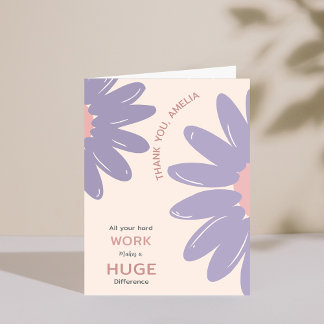 Flower Employee Staff Appreciation Thank You Card