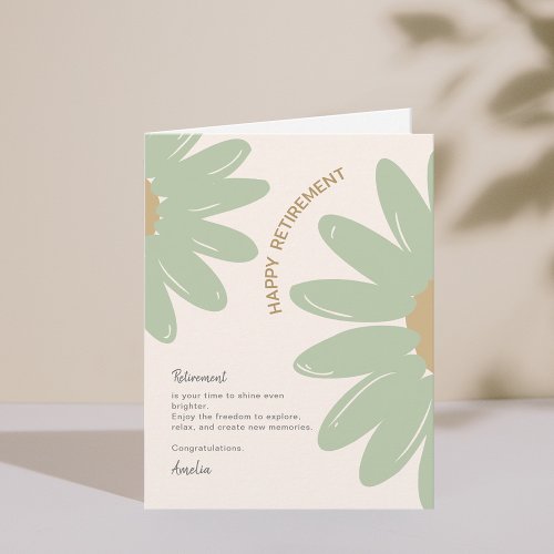 Flower Employee Staff Happy Retirement Card