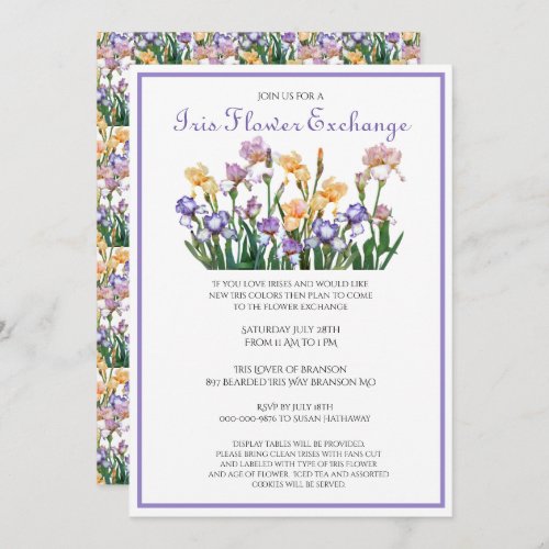 Flower Exchange Iris Bulbs  Invitation