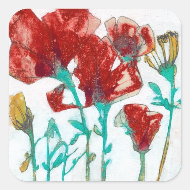 Flower Expression II Square Sticker (Front)