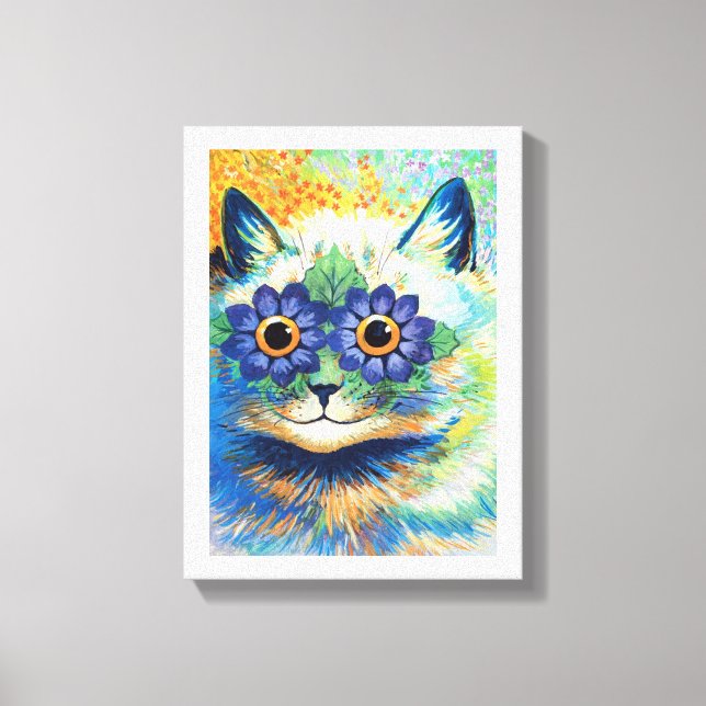 Flower Eyes Cat, Louis Wain Canvas Print (Front)