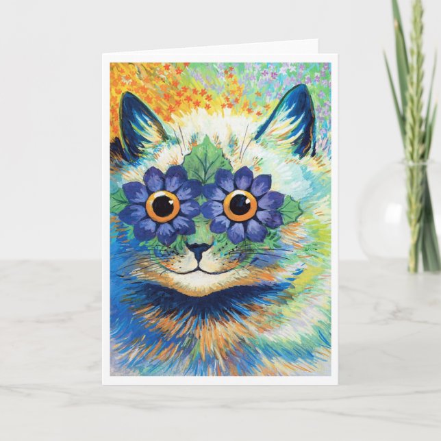 Flower Eyes Cat, Louis Wain Card (Front)