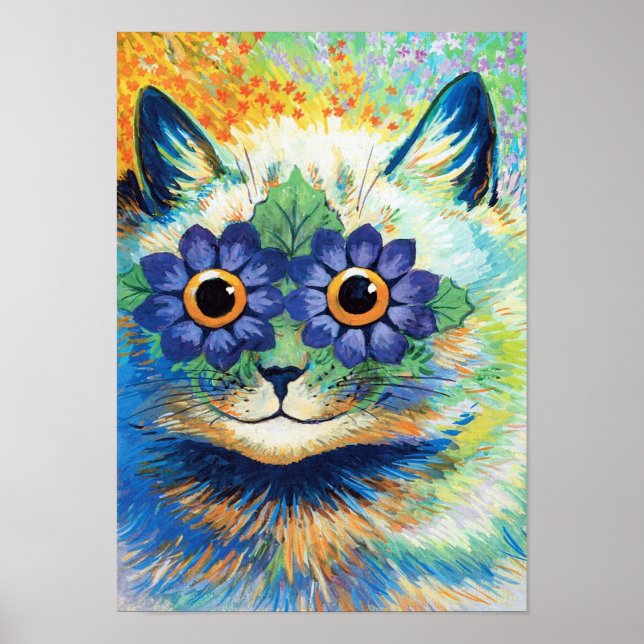 Flower Eyes Cat, Louis Wain Poster (Front)