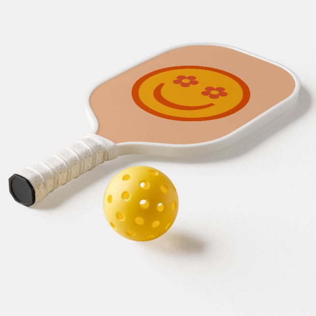 Flower Eyes Happy Face Pickleball Paddle (Laydown 2)