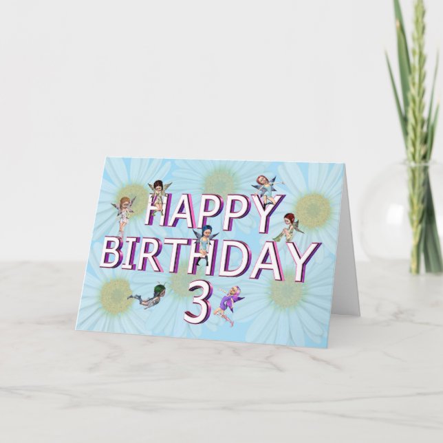 Flower fairies 3rd birthday card (Front)