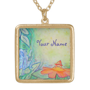 Flower Fairies Art Custom Name Jewelry Necklaces