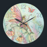Flower Fairy and Butterfly Clock by Molly Harrison<br><div class="desc">"Free" © Molly Harrison www.mollyharrisonart.com For more information about me and my artwork, please visit my website. You can also find my fan page on Facebook for art updates.</div>