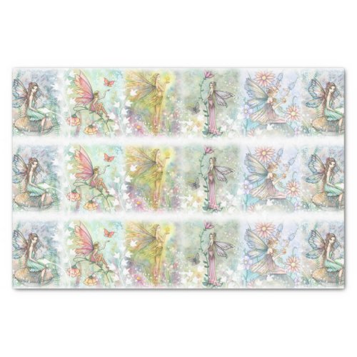 Flower Fairy Art Whimsical Watercolor Tissue Paper