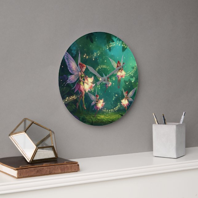 Flower Fairy Bridal Shower Large Clock (Office)