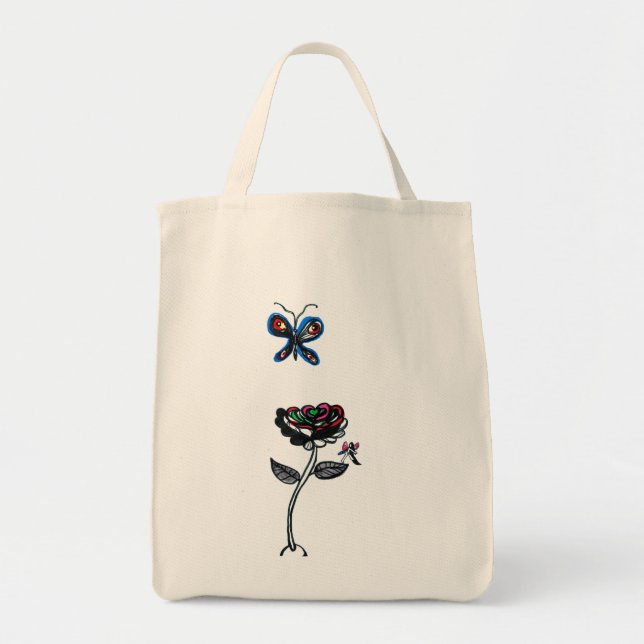 Flower Fairy Butterfly Organic Tote Bag (Front)