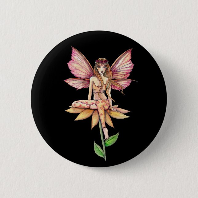 Flower Fairy Button Pin (Front)