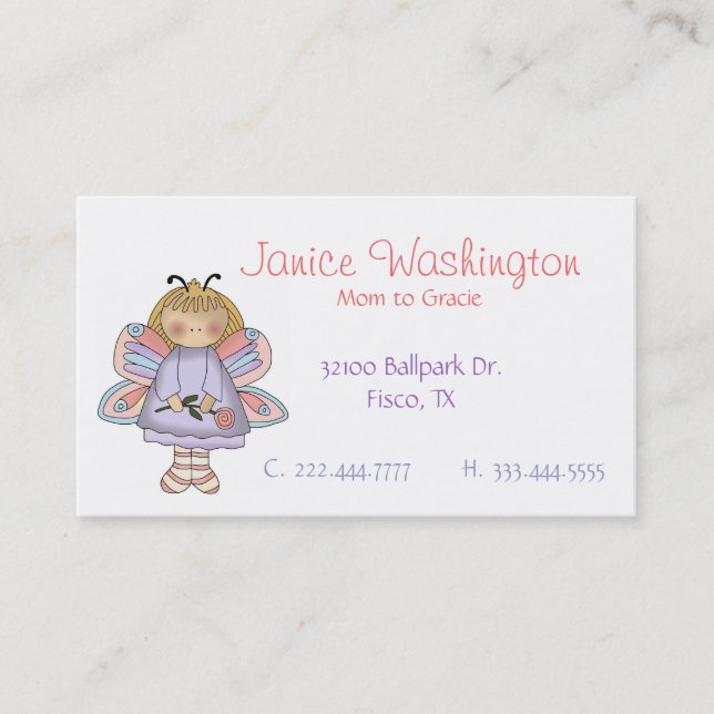 Flower Fairy Cute Mommy Card (Front)