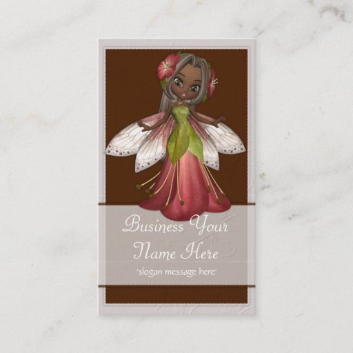 Customizable Flower Fairy D4 Fantasy Whimiscal Business Cards