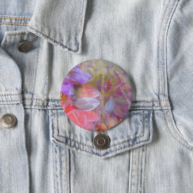 Flower Fairy Double Exposure Fantasy Art Button (In Situ)