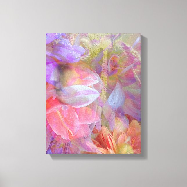 Flower Fairy Double Exposure Fantasy Art Canvas Print (Front)