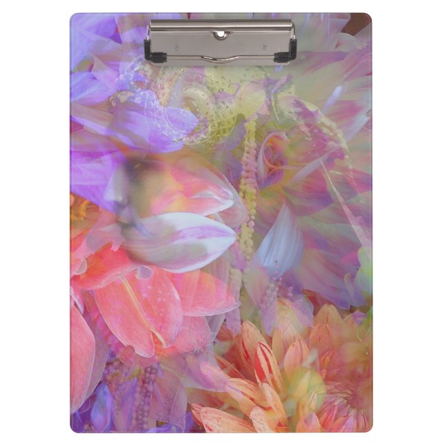 Flower Fairy Double Exposure Fantasy Art Clipboard (Front)