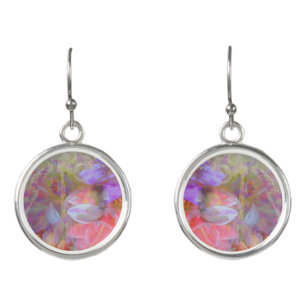 Flower Fairy Double Exposure Fantasy Art Earrings